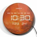 Xech Wall Clock for Home Living Room Planetary Digital Clocks for Bedroom Stylish LED Table Clocks Big Size (Solaris) (Mars)
