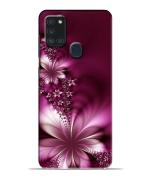 Bhai Cover Samsung Galaxy A21S Poly Carbonate 3D Printed Abstract Flower Maroon Color Mobile Phone Back Cover Case