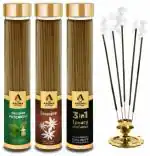 The Aroma Factory Incense Stick Patchouli, Jasmine & 3 in 1 Incense Stick Agarbatti 3x100g Bottle