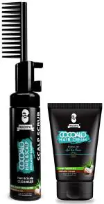 Muuchstac Men's Hair Care Combo: Cocoalo Scalp Exfoliating Shampoo (70ml) + Hair Growth Cream (80 g) - Deep Cleansing, Promotes Healthy Hair & Scalp, Boosts Growth and Nourishment