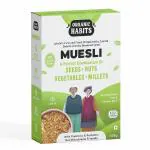 ORGANIC HABITS Muesli, Diabetic Friendly Breakfast Cereal with Probiotics & Prebiotics | Seeds, Nuts, Vegetables, Millets, Wholegrain, Vitamin B1 & C | High Protein, Low Gi, Zero Sugar - 400 g
