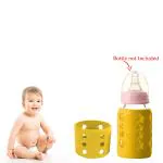 Safe-o-kid Silicone Baby Feeding Bottle Cover, Sleeve, Holder, Insulated Protection, All Bottle Types, Small 60 Ml, Yellow Pack of 2