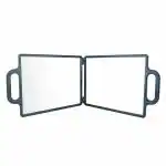 Scarlet Line Professional Rectangular Double Sided Foldable Salon Back View Mirror, Large Size with Two Side, Cosmetic Makeup Hair Dressing_Black