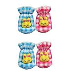 Chinmay Kids Soft Plush Stretchable Baby Feeding Bottle Cover with Attractive Cartoon Designs Multicolor Combo (Pack of 4)