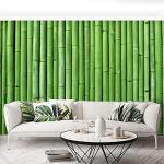 Jaamso Royals Multicolor Vinyl Green Bamboo Design Self Adhesive Wallpaper 500X45 cm( 500 CM X 45 CM )