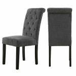 Rajtai Shree Handpainted Decor Studio Grey Fabric, Wooden Sofa Chair Set For Hotel, Restaurant (Pack Of 2)