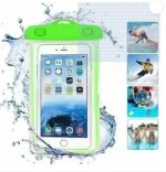 Tech Gear Universal Sealed Transparent Bag Waterproof Case Rain Pouch Waterproof Plastic Mobile Cover Use with All Android and iPhone Models (green)