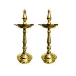 SK Metals Kerala Fancy Kuthu Vilakku/Shiny Gold Polished Exclusive Oil Lamp / 12 INCH/WT 1 Kg