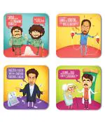 Whats Your Kick Funny Hindi Quotes Hindi Movies Dialogue Quotes Printed Set of 4 Coaster With Metal Stand
