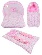 Toddylon New Born Baby Boy’s & Baby Girl’s Bedding Set Mosquito Net Bed Sleeping Bag and Gaddi Set