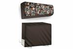 The Furnishing Tree Waterproof Split AC Cover Set for LG PS-Q19RNYE 1.5 Ton Indoor & Outdoor Unit PVC Floral Multicolor