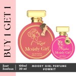 Moody Girl Long Lasting Perfume Combo Set for Women Buy 1 Get 1 (Zest 100 ml + Zealous 20 ml) Eau de Parfum