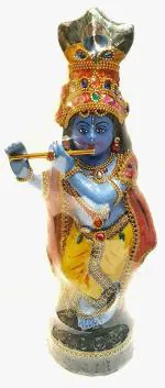 PULICKATTIL Blue Fibre Resin Sree Krishna Idol (45 cm)