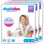 Doobidoo Baby Pants - Large Size Diapers (144 Count) - All Round Softness with Bubble soft topsheet and anti leak side cuffs (9-14 kgs)