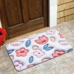 Dakshya Industries 3D Printed Rectangle Non-Slip Colorful Rubber Door Mats WaterProof Bathmat Heavy Duty Anti slip Mat For Entry Areas Home/ Kitchen/Office/ Floor (60x40 CM ) Pink