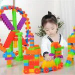 Vastate Toy Building Bricks Smart Learning Train Blocks for Kids, Building Blocks for Kids Baby 60 pcs