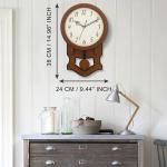 eCraftIndia Round Brown Wooden Pendulum Wall Clock