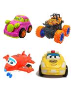 CrackaDeal Plastic Unbreakable Friction Powered Toy Set, Multicolor (Pack of 4)