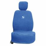 Kingsway Towel Fabric Car Seat Covers for Skoda Rapid, 2017 - 2021 Model, Material: 100% Cotton, Color : Blue, Complete Set of All Seats (Car Specific Front + Rear Seat Covers)