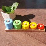 Hawbeez Ring Stacker/Wooden Ring Stacker/Stacking Rings/Wooden Stacking Rings/Stacking Toy for Kids/Stacking Toy/Kids Toys