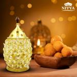 T-KA108 T-KA108 Akhand Brahmand Crystal Medium Brass Table Diya  (Height: 6.5 inch)