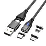 Verilux Magnetic Charging Cable, 6 In 1 Usb A/C Charge Cord With 3 Magnet Adapters(Type C/Micro/I-Product), 3.3Ft 60W Fast Charging & Data Transmission Multi Cable For Phone, Laptop, Tablet