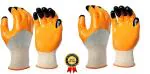 VEZUAL Hand gloves |Safety Hand Gloves for General Construction| Washable | Nitrile Coated Work Safety | Hand Gloves for Gardening Industrial Agricultural Cleaning for Men & Women Free Size (2 Pair)