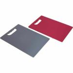 Ciaobella Ciaobella Fruit and Vegetable Grey and Marron Chopping Board Plastic Kitchen Cutting Board(Pack of 2) Plastic Cutting Board (Grey, Maroon Pack of 2 Dishwasher Safe)