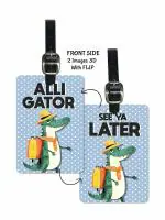 Lentikart 3D Lenticular Luggage Tag Set of 2 | Alligator Funny Quote | Luggage/Bag/Travel ID Label Tags for Suitcase & School Bags