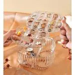TEESTA Transparent 3-Layer Jewelry Organizer Tray for Drawer Desk Small Jewelry Storage Box