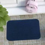 Elegance Solid Navy Rectangle Micro Polyester Bathmat 40 cm x 60 cm (Set of 2)