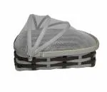 Saffron Decor Travel-Friendly PVC Fruit Mesh Basket with Net Cover, Easy to Open, Best for Gifting, Picnic, Protects from Dust, Flies, Mosquitoes, Maintains Air Circulation(Medium, Grey-brown) 30.5X20.5X25.5cm