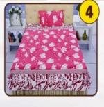 LiveWell 120TC Microfiber SINGLE Bedsheet (150*220 Cm) with 1 Pillow Cover (42*65 Cm)|Pink Color Lily Flower
