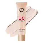Colors Queen CC Healthy Glow Cream Foundation| Real Base foundation that Gives Full Coverage| Oil Free| Waterproof Foundation Long Lasting| uses South Korean soft cake powder (Fair Ivory)