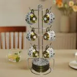 Storia Mug/Cup Stand for Kitchen | Tea & Coffee Mug Stand 6 Hooks Mug Holder | Tabletop Cup Stand for Kitchen Stainless Steel Cup Holder Stand | Cup & Plate Stand for Kitchen (CTREE01L)