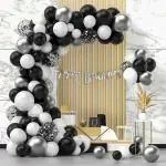 Special You Black and White Theme Birthday Decoration Items For Husband, Boy, Black & White, Silver Color Balloon Set/Banner/Confetti Balloons/Backdrop/Party Props Items For Happy Birthday-65 Pcs