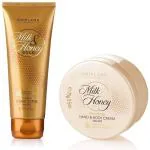 ORIFLAME-Sweden Milk & Honey Gold Nourishing Hand & Body Cream + Smoothing Sugar Scrub Small Pack Combo
