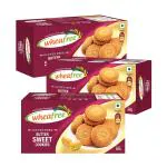 Wheafree Gluten Free Butter Sweet Cookies - Pack of 3 (200g each) | Soya Free | Egg Free | Soft & Delicious Cookies | Best Tea Time Snacks | 100% Vegetarian and Wholesome Ingredients