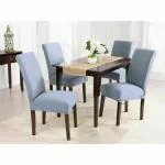 HOTKEI Dining Chair Cover (Light Grey, Set of 4) Fit Stretch Removable Washable Dining Table Chair Seat Cover Slipcovers Protector for Kitchen Ceremony Wedding Banquet Dining Room Hotel Party Chair Covers Pack of 4