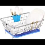 DEVASHREE STEEL Dish Drainer Basket for Kitchen/Stainless-Steel Dish Drying Rack with Drainer/Plate Stand/Bartan Basket (Chrome)