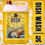 BLISS & BLUSH Dishwash Liquid 5 Liter Yellow Leaves No Residue, Grease Cleaner For All Utensils, Fast Cleansing