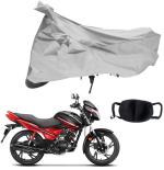 Riderscart 1 Bike Cover & 1 Pollution Mask for Hero Pleasure (Black)