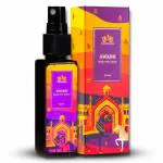 VRINDAAM Awadh 100% Natural Ayurvedic Body Mist With Exotic Fragrance For Daily Use & Romantic Evenings | Blended With Rose Essential Oil, Vanilla, Amber, White Musk & Lily Essential Oil | Long Lasting Natural Aromatic Body Mist Spray - 50ML