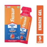Fast&Up Energy Gel With Added Caffeine,Electrolytes,Maltodextrin,Vegan,Gluten-Free-102kcal Energy Drink (5x30 g, Strawberry Banana Flavored)