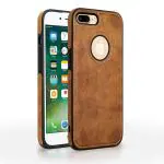 Rakulo PU Leather Flexible Back Cover Case Designed for Apple iPhone 8 Plus (Brown)