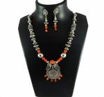 JAYA VISION ENTERPRISES Gemstone Metal & Carnelian Beads Necklace