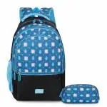 THE CLOWNFISH Edutrek Series Printed Polyester 33.5 L School Backpack with Pencil/Stationery Pouch School Bag Front Zip Pocket Daypack Picnic Bag For School Going Boys & Girls