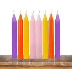 atorakushon Colourfull Chime Stick Candle specially for Healing Chakras Ritual Festival Candles Decoration Lighting Diwali Puja Birthday Pack of 40