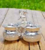 Sigaram Brass 4x3 Inch 3 Cup Panchwala um Kum Bharani Cup For Home Pooja Decore K4489