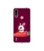 Casotec Bunny With Carrot Design Printed Silicon Soft TPU Back Case Cover for Motorola Moto E7 Power